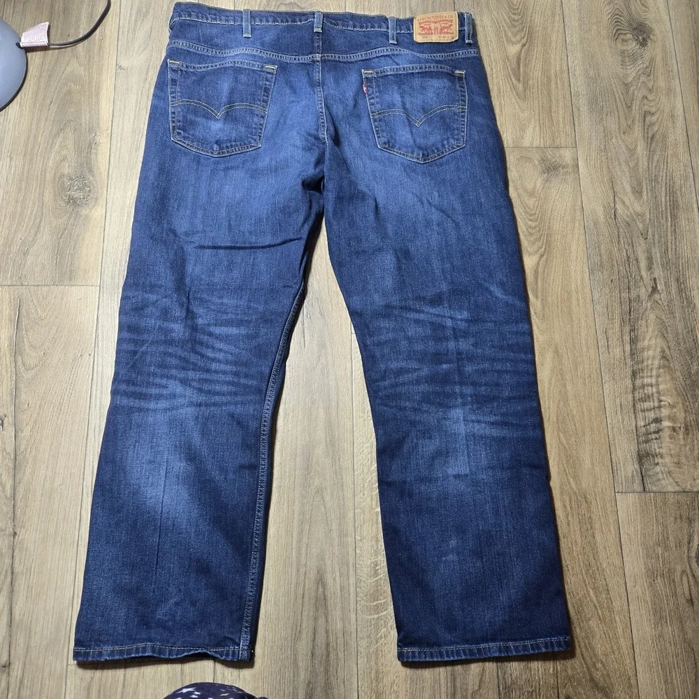 Levi's 569 Mens Loose Straight Fit Jeans Dark Wash Denim Comfort Casual W43 L30